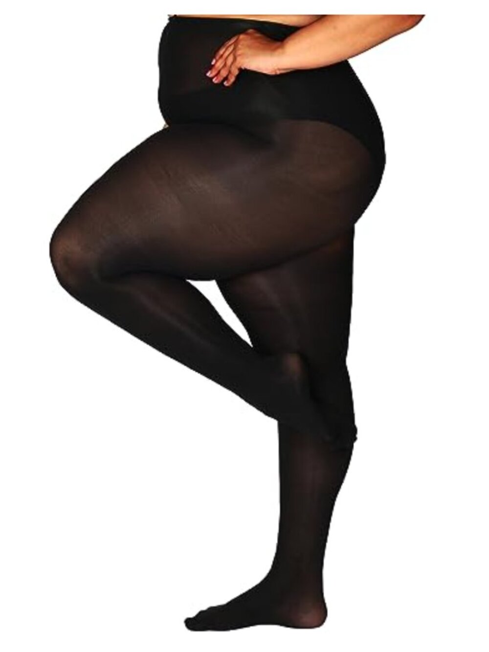 Plus Size Semi Opaque Control Top High Waist Tights Nylons Pantyhose
